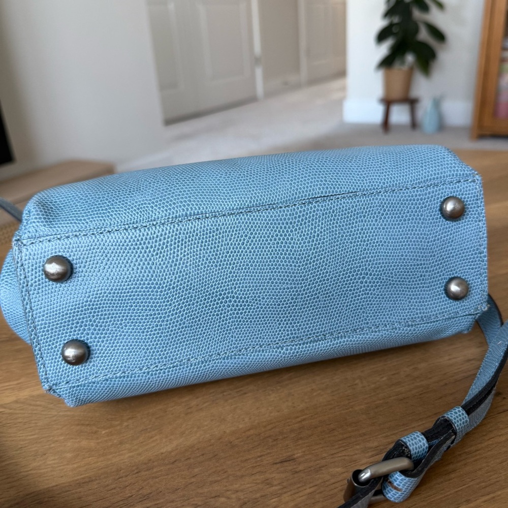 Patricia Nash Sky Blue Satchel with Silver Trim - Picture 3 of 14
